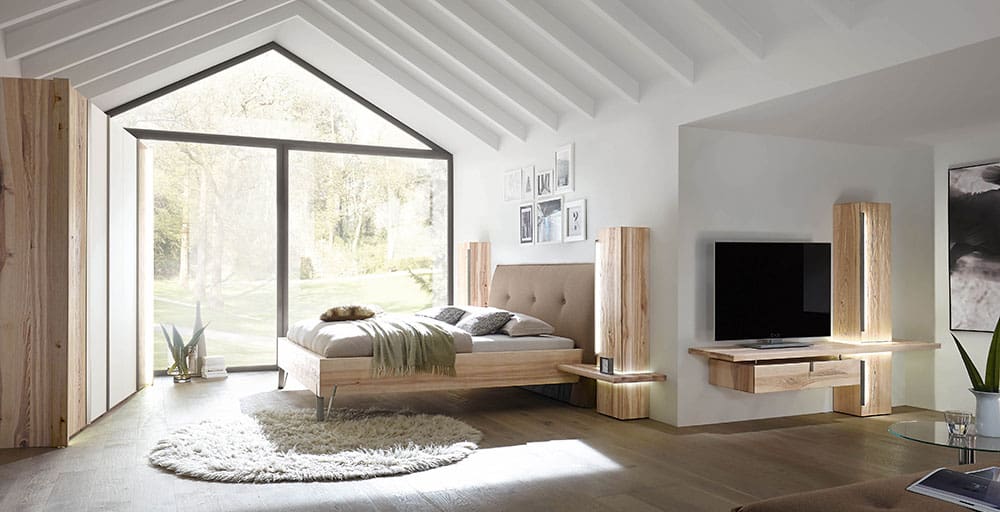 חדר שינה מעץ מלא תוצרת גרמניה דגם Cubo