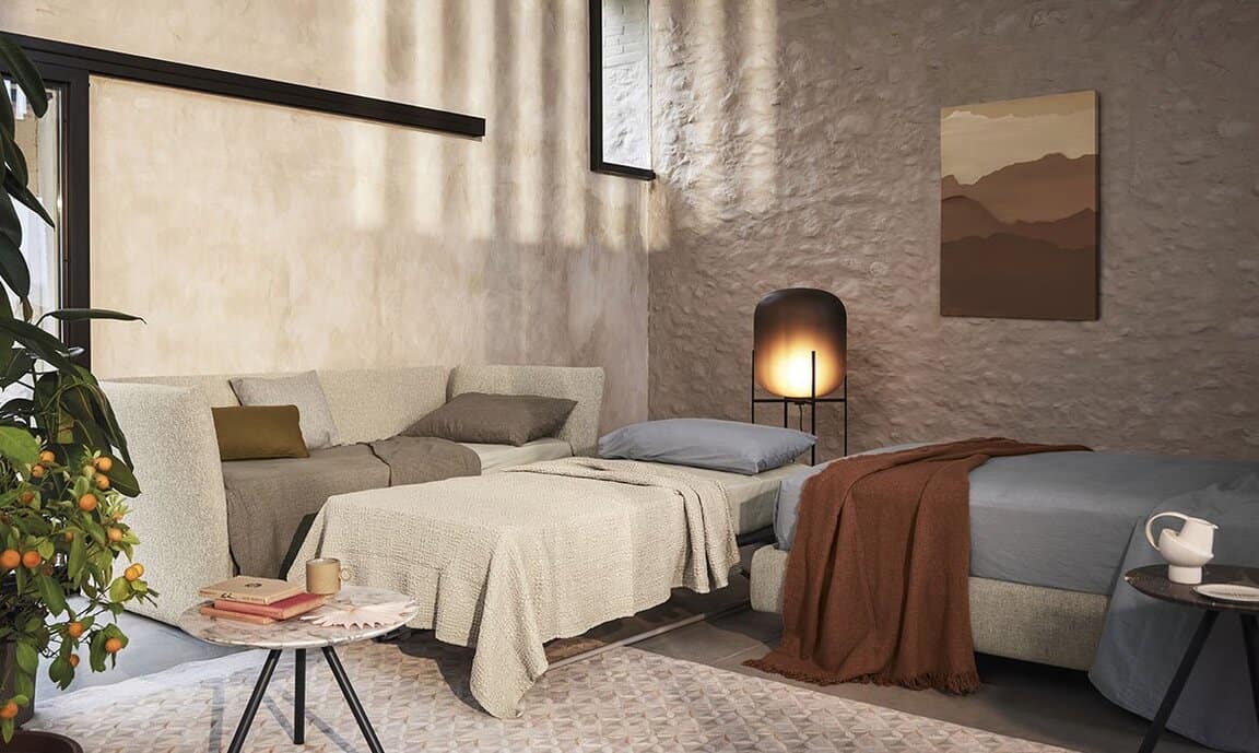 ספה נפתחת למיטה תוצרת איטליה דגם Biba