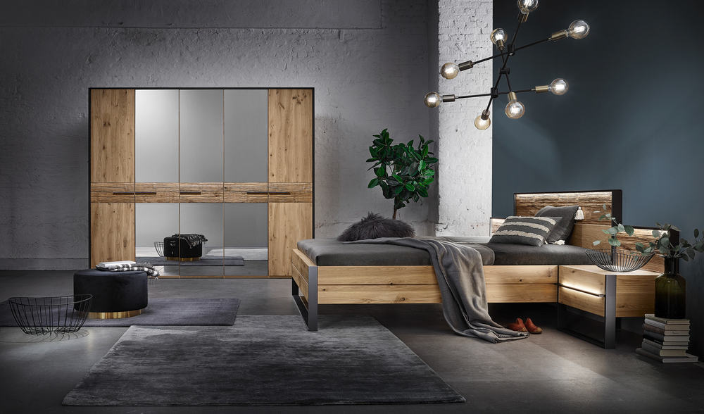 חדר שינה מעץ מלא תוצרת גרמניה דגם Steel