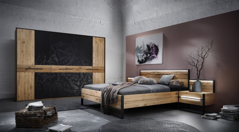 חדר שינה מעץ מלא יוקרתי תוצרת גרמניה דגם Steel