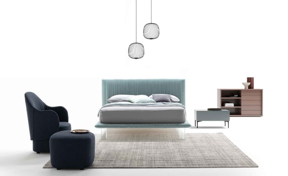 מיטה זוגית לחדר שינה מעוצבת תוצרת איטליה דגם Plisse
